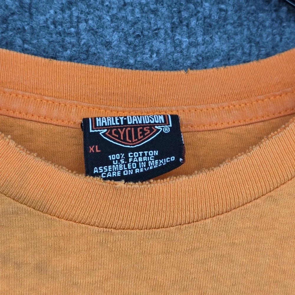 Harley-Davidson‎ Naples Florida Orange Graphic T-Shirt Mens XL Biker Americana